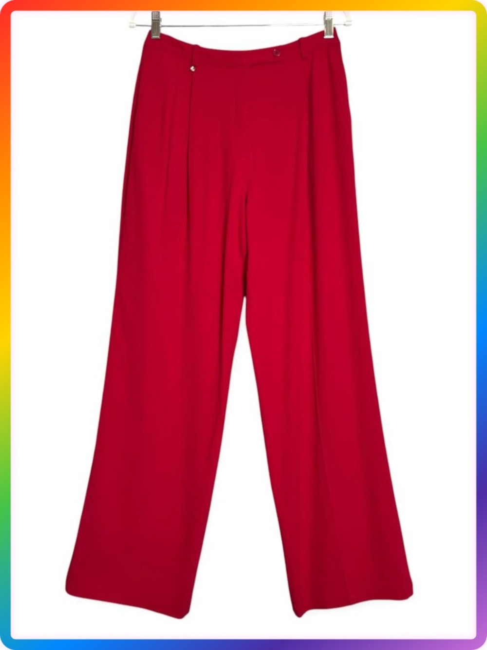 Sonia Rykiel Paris Wide Leg Pants FR 40 Red Pleated Drapey Made in France SMELL